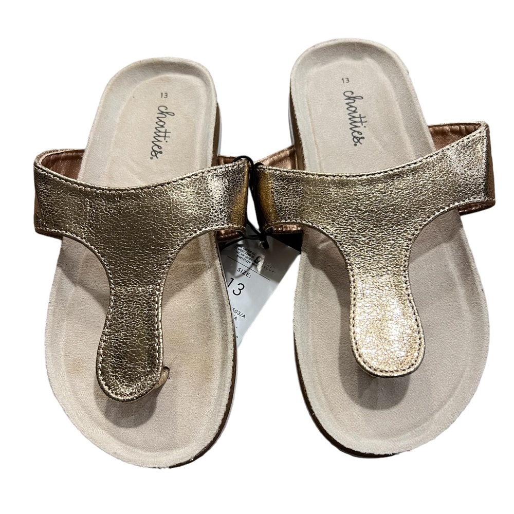 Girls Rose Gold thong sandal in toddler and little girl sizes. NWT